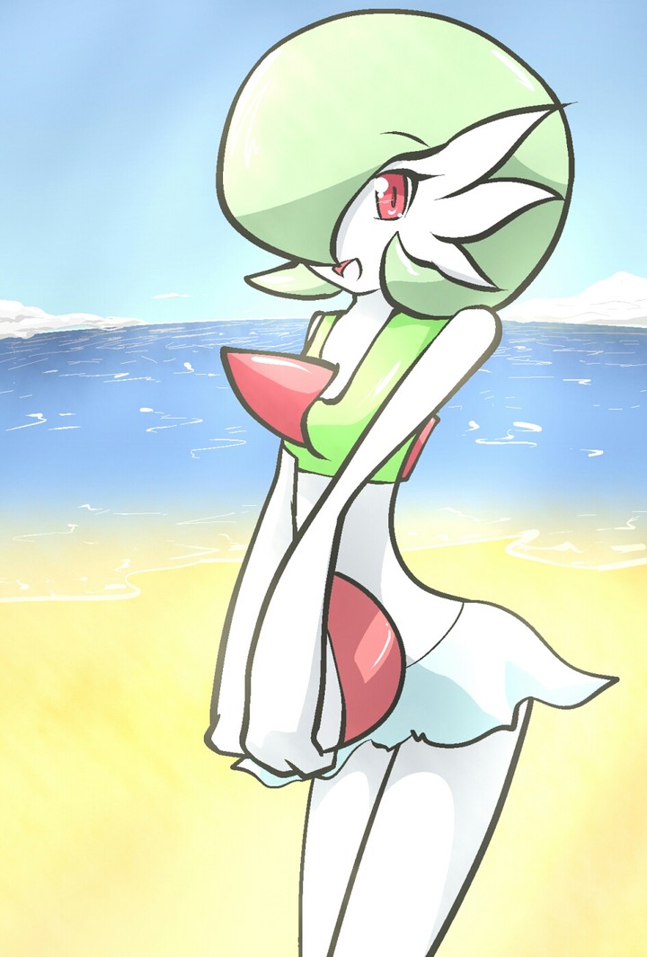 gardevoir en  la playa