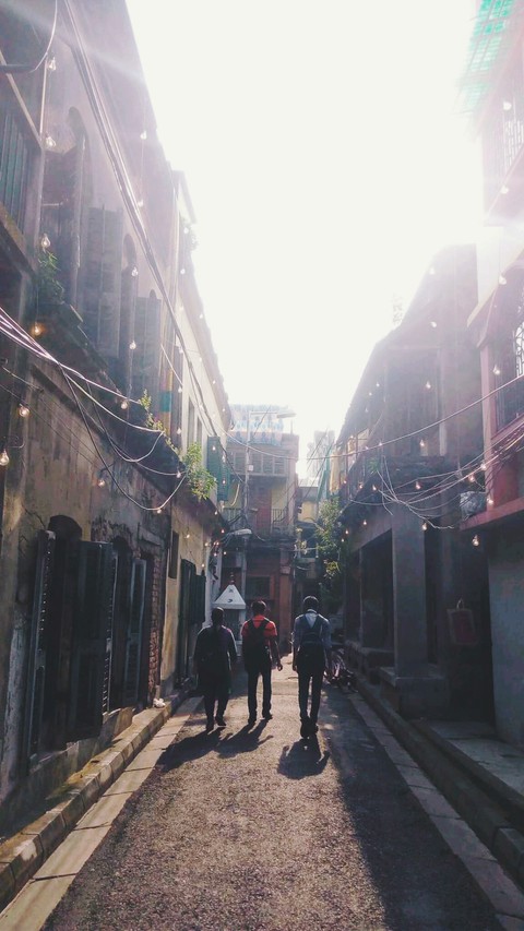 On the way to tuition, Vintage North Kolkata