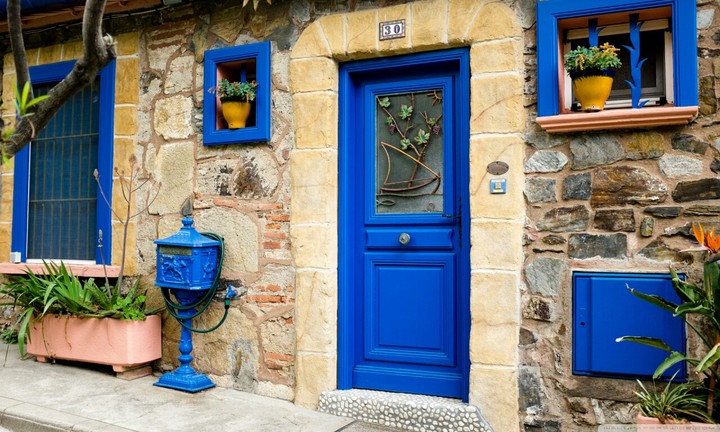 Electric blue house
