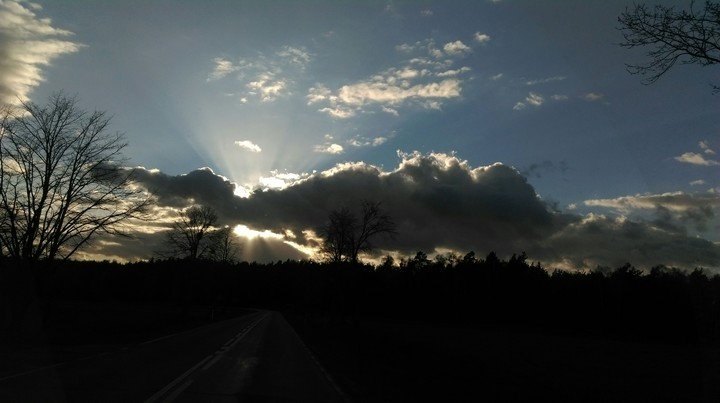 sunny and cloudy