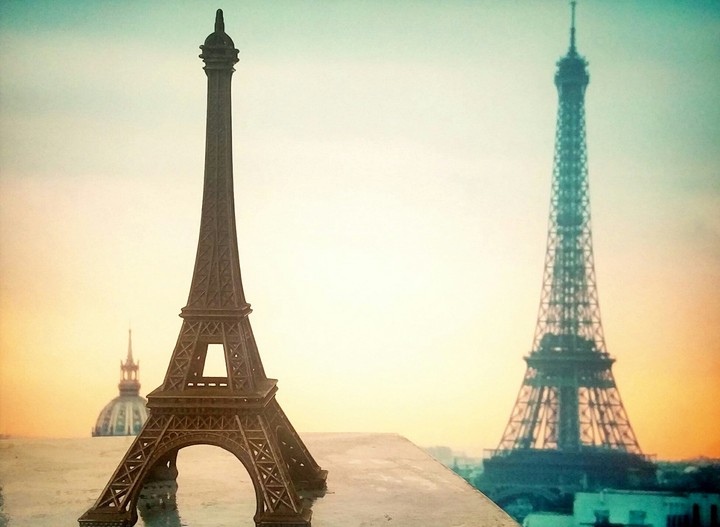 With Real Eiffel Tower