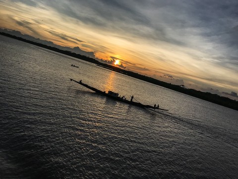 boat and sunset