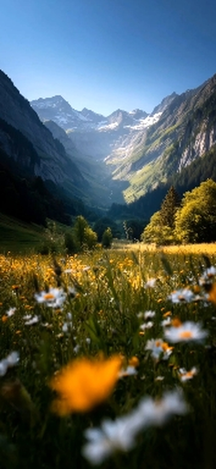 Mountains and Flowers