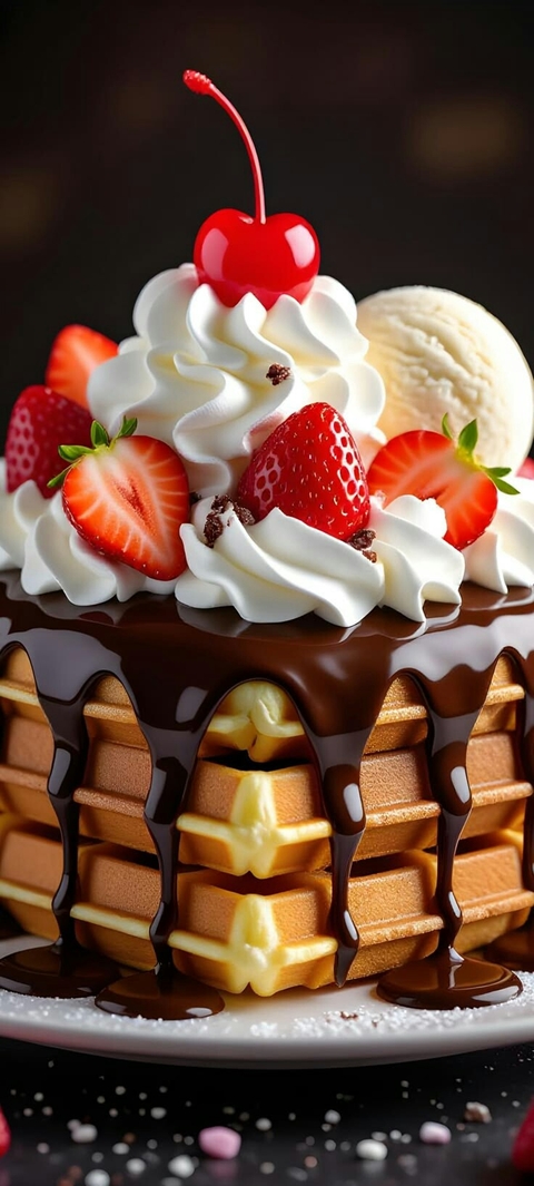 fonds d'écran food, waffle