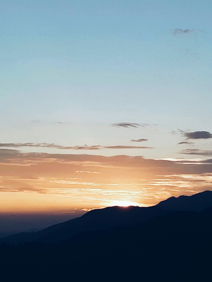 sunset in mountains