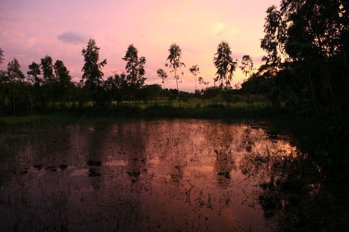 its beside  my home , sunset time....