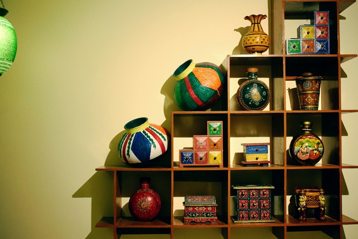 art on shelves