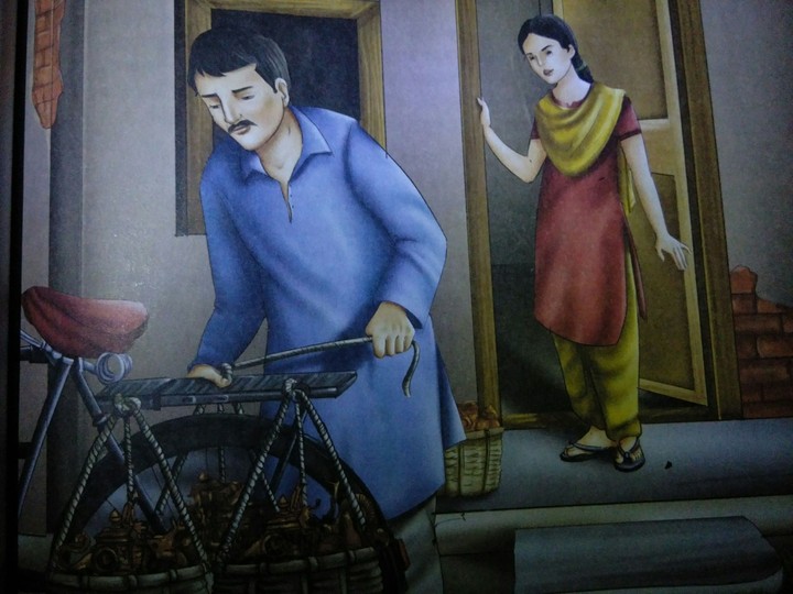 poor man going to his daily work !