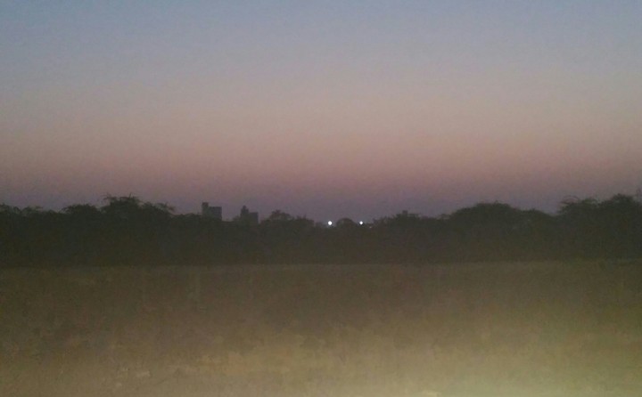 just before sunrise