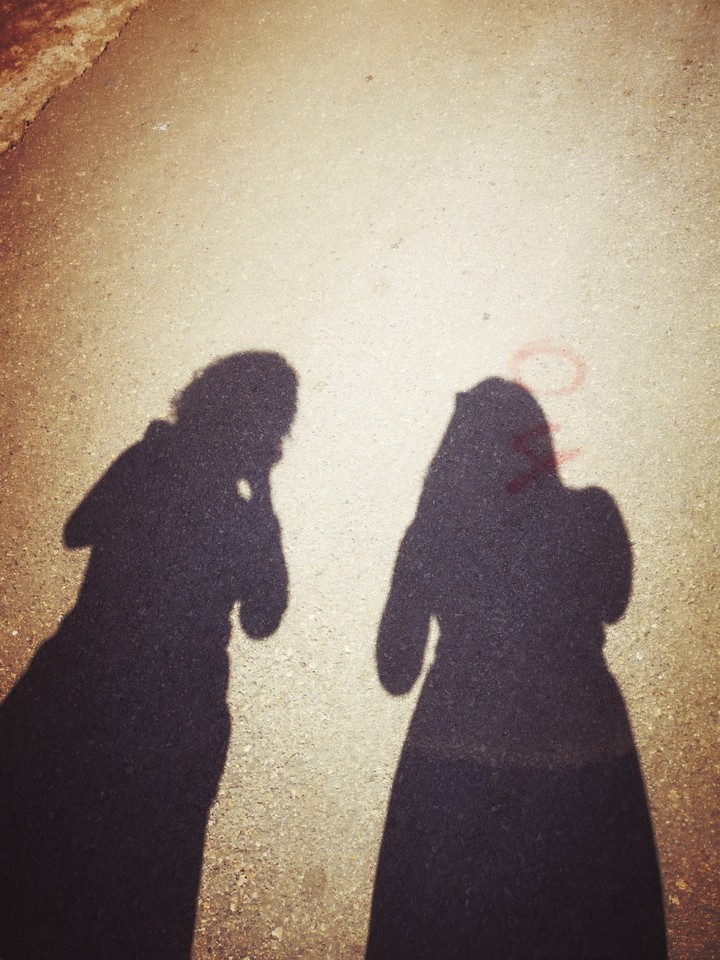 shadows, road, summer, friendship, love, together