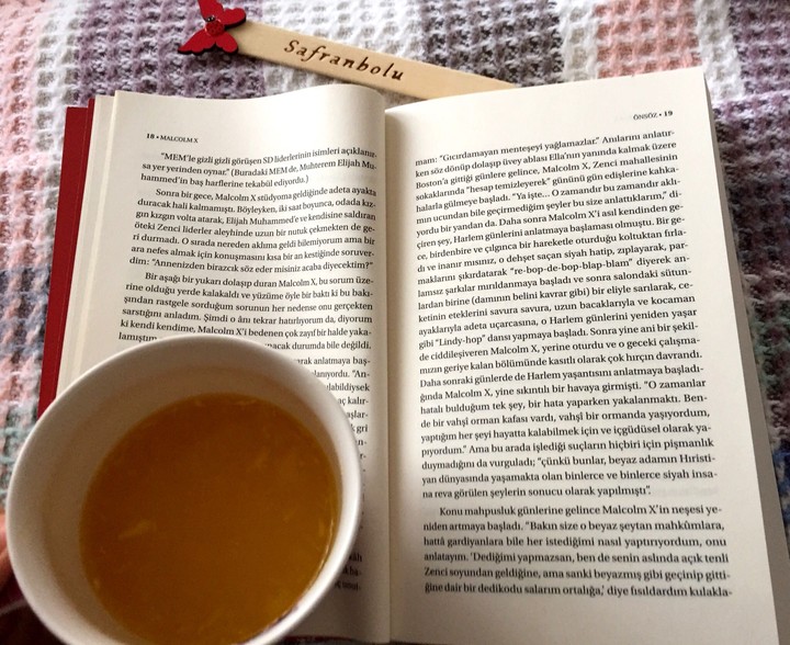 book & orange juice