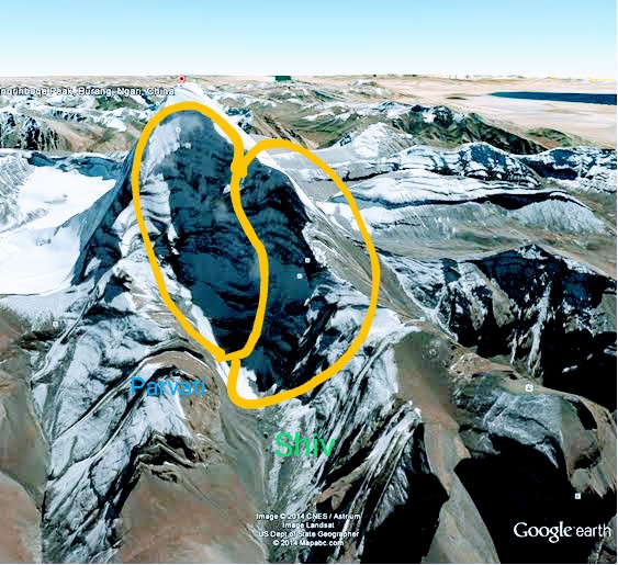 parvati-shiv  shadown in Kailash parvat !!