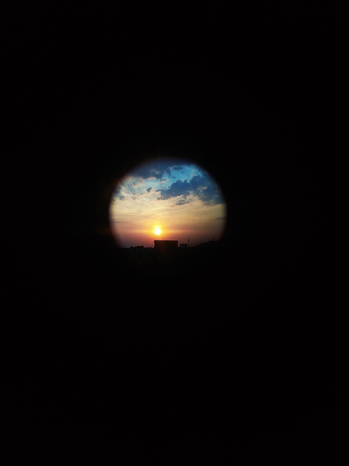 Sunset inside hole