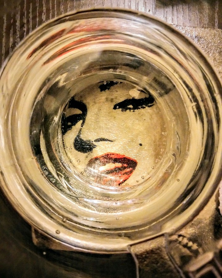 Marilyn Monroe on a glass