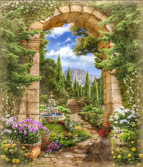 landscape, garden achtergronden