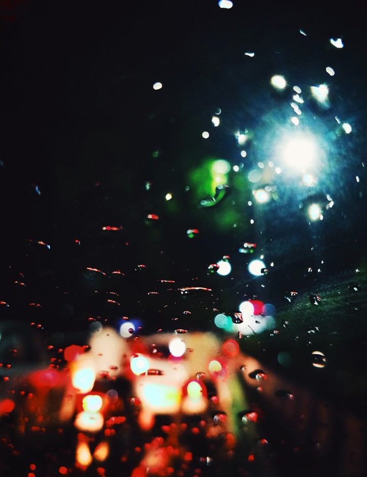 lights and rain
