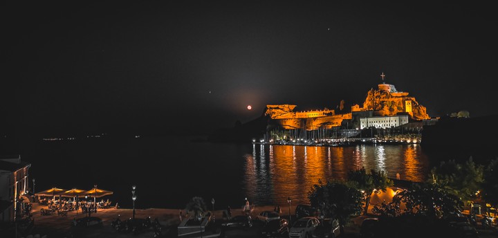 nightview Corfu island Greece