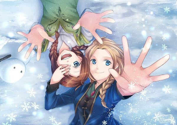 Anna and Elsa frozen