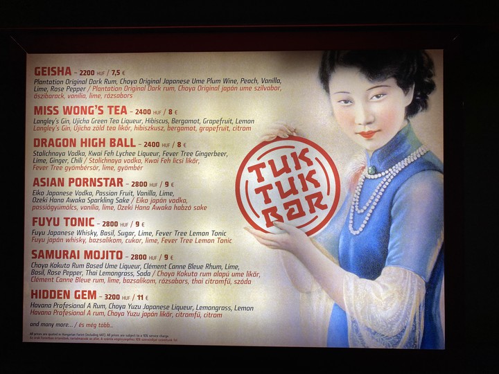 Tuk Tuk Bar Drinks