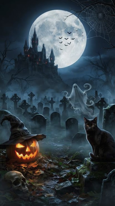 DARK NIGHT AT THE CEMETERY