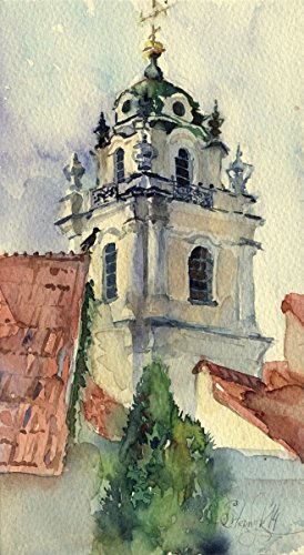 Fine Art Print of Architectural painting Watercolor Painting