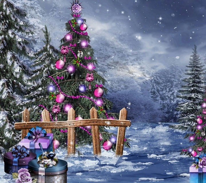 pink Christmas decorations