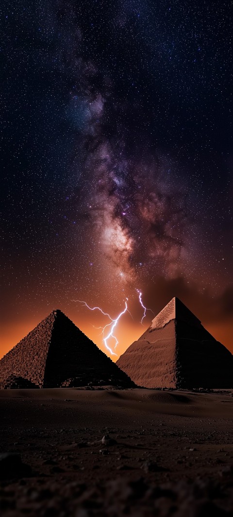 обои galaxy, pyramid