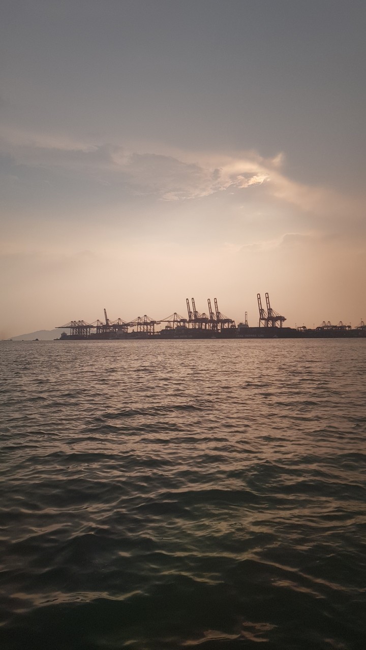 Hong Kong harbour after a heavy rain