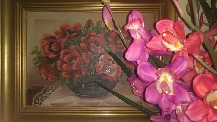 Painting and some flowers