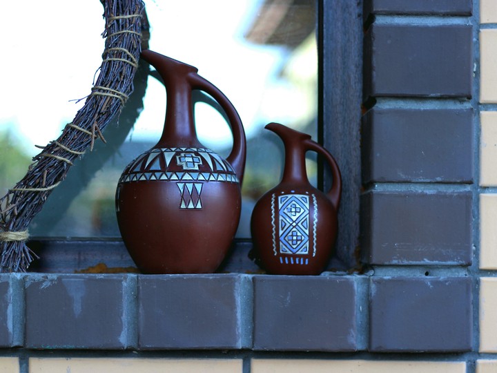 Jugs on the windowsill