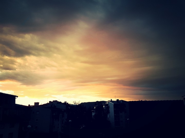 sunrise & rainy clouds..