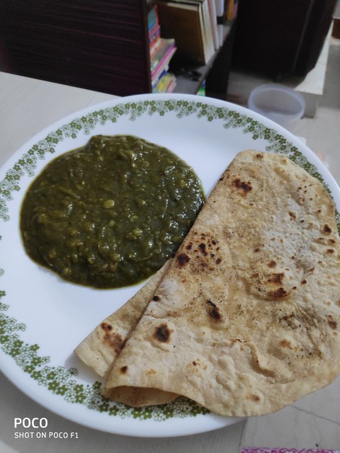 #Chappati #Soppu curry #green leaf curry