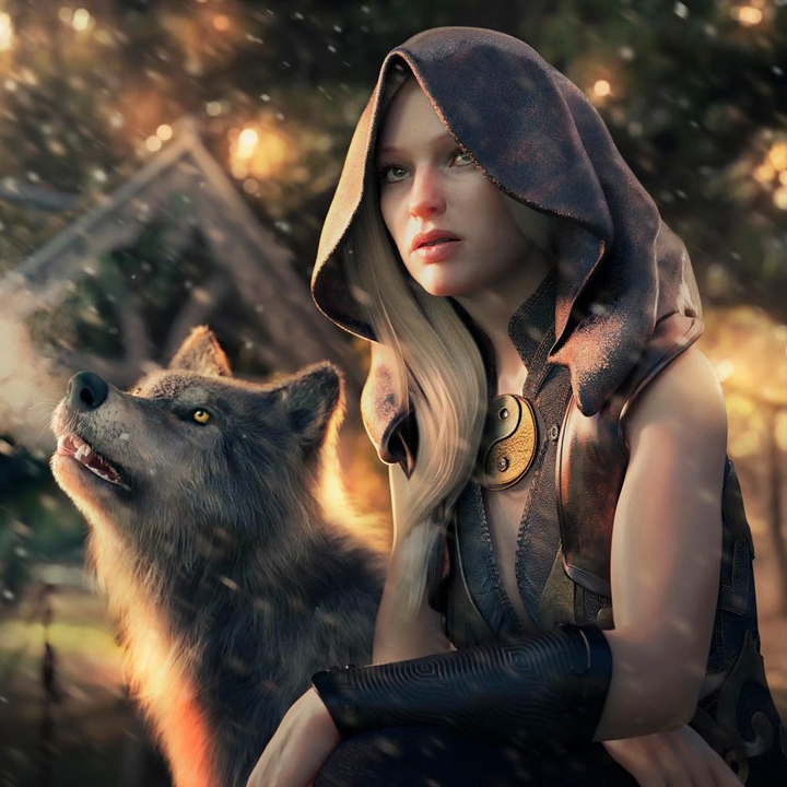 Girl And Wolf