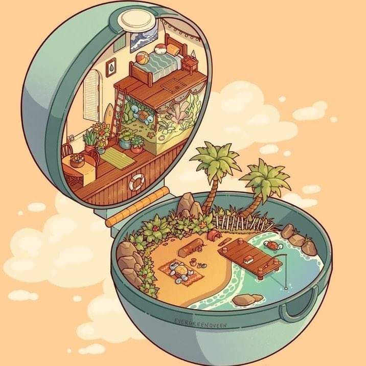 la casa entre una pokebola