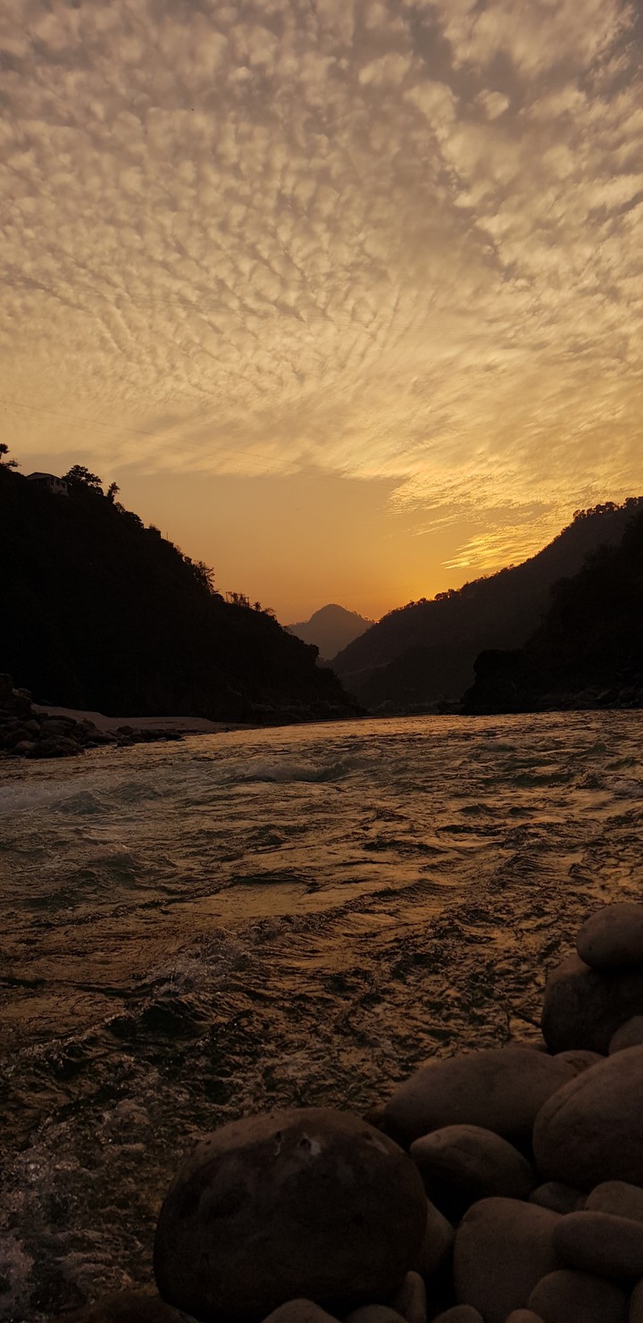 sunset at sangam rudraprayag
