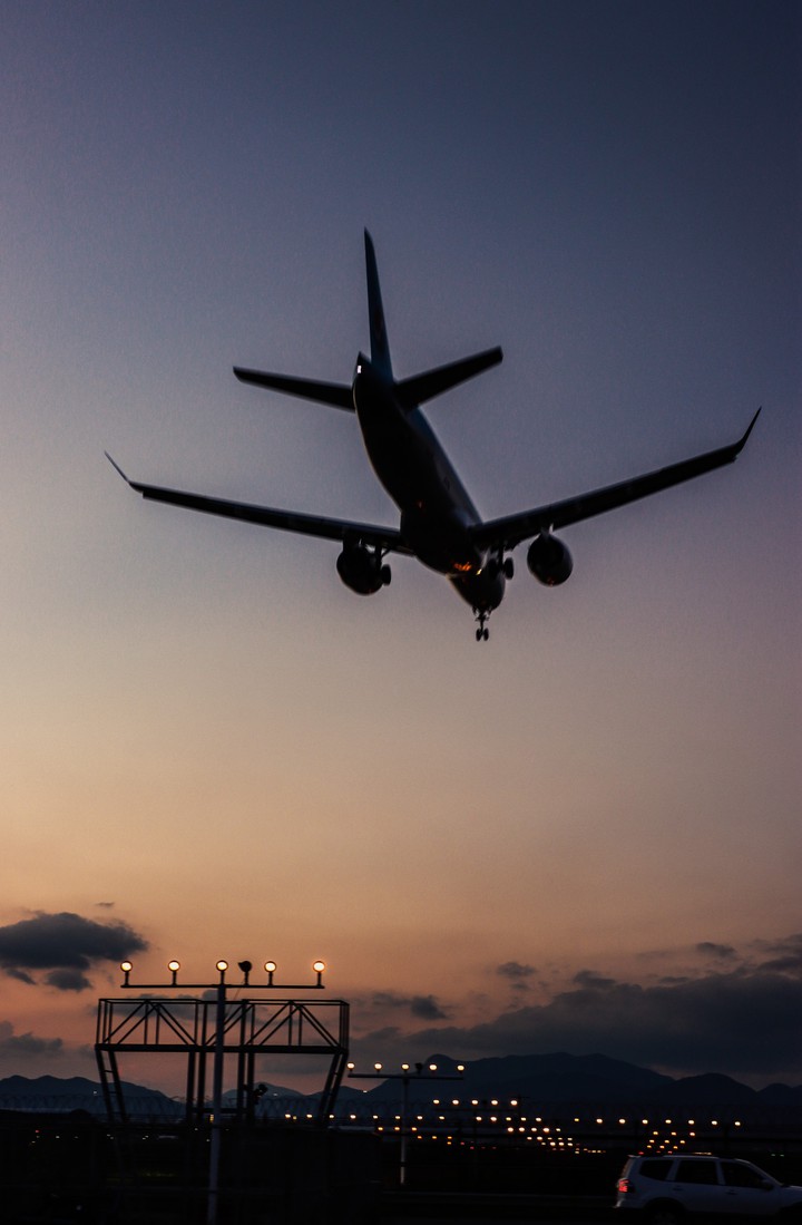I flew in the sky with the sunset.