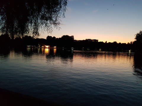Sunset on the lakeside
