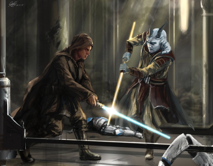Anakains  attacke im Jedi Tempel