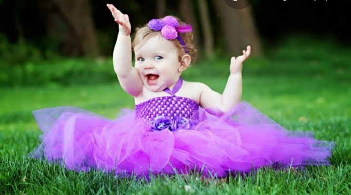 cute girl with a beautiful frock
