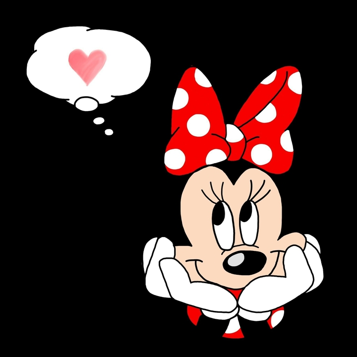 Minnie Mouse in about as deep a thought as possible...