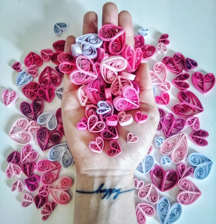 Coeurs de papier by HappyQuilling