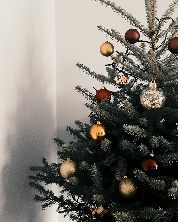 Christmas tree,  a half of it
