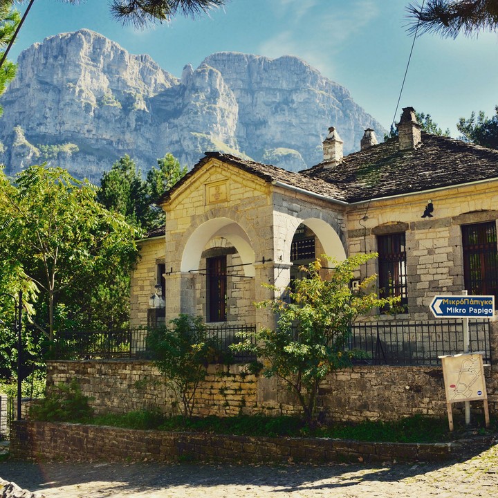 village on rocks