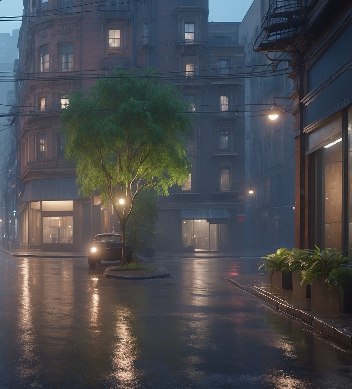 Rain in City