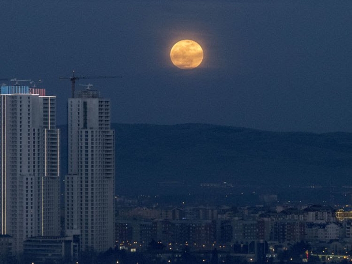 blood moon above Macedonia