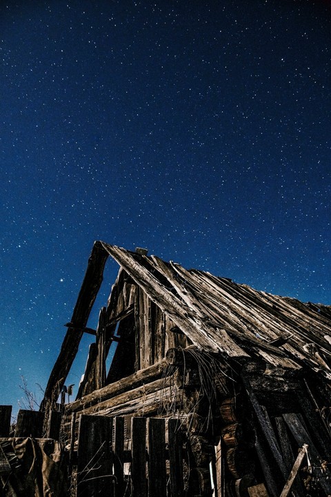 night in village