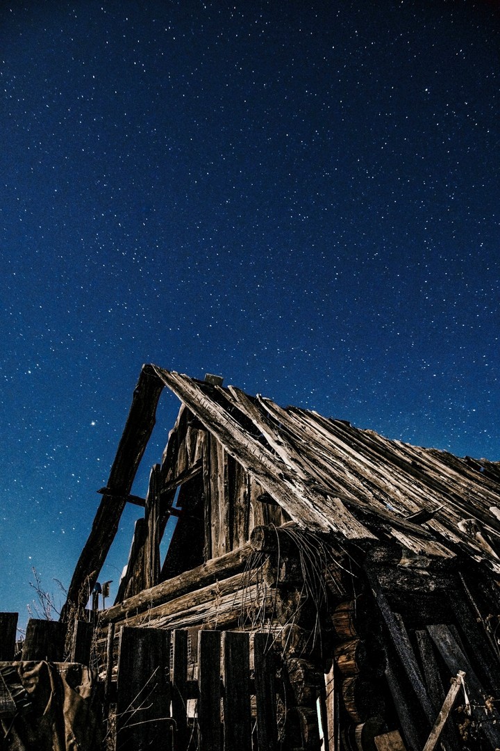 night in village