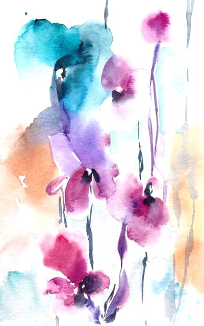Aquarell mit Veilchen