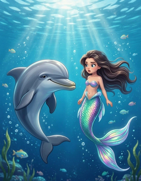 A dolphin and a mermaid are certainly not a couple