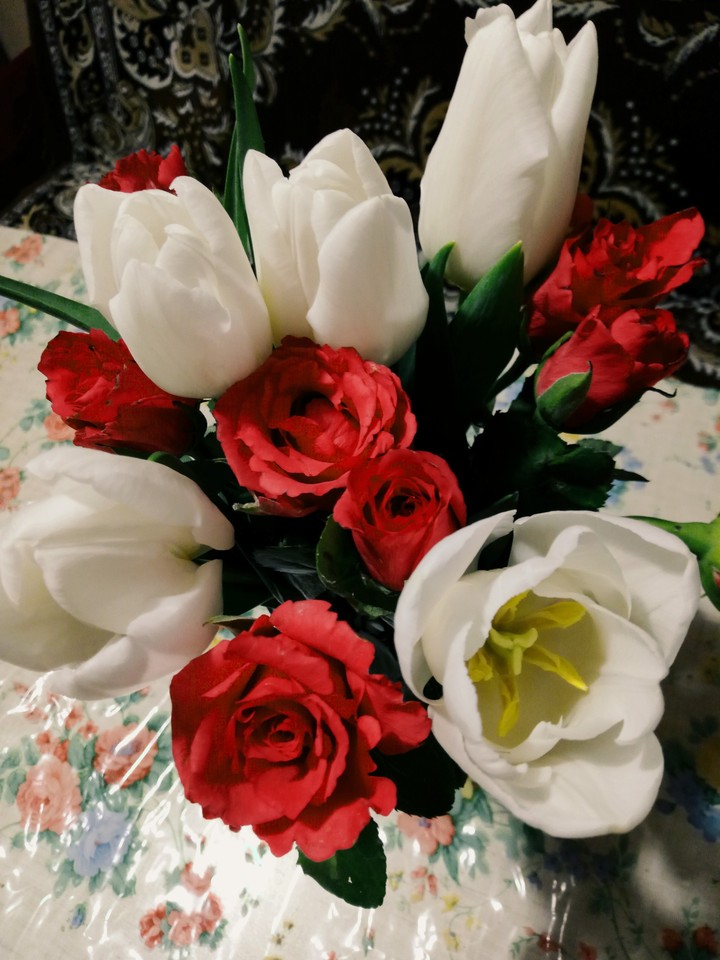 tulips and roses